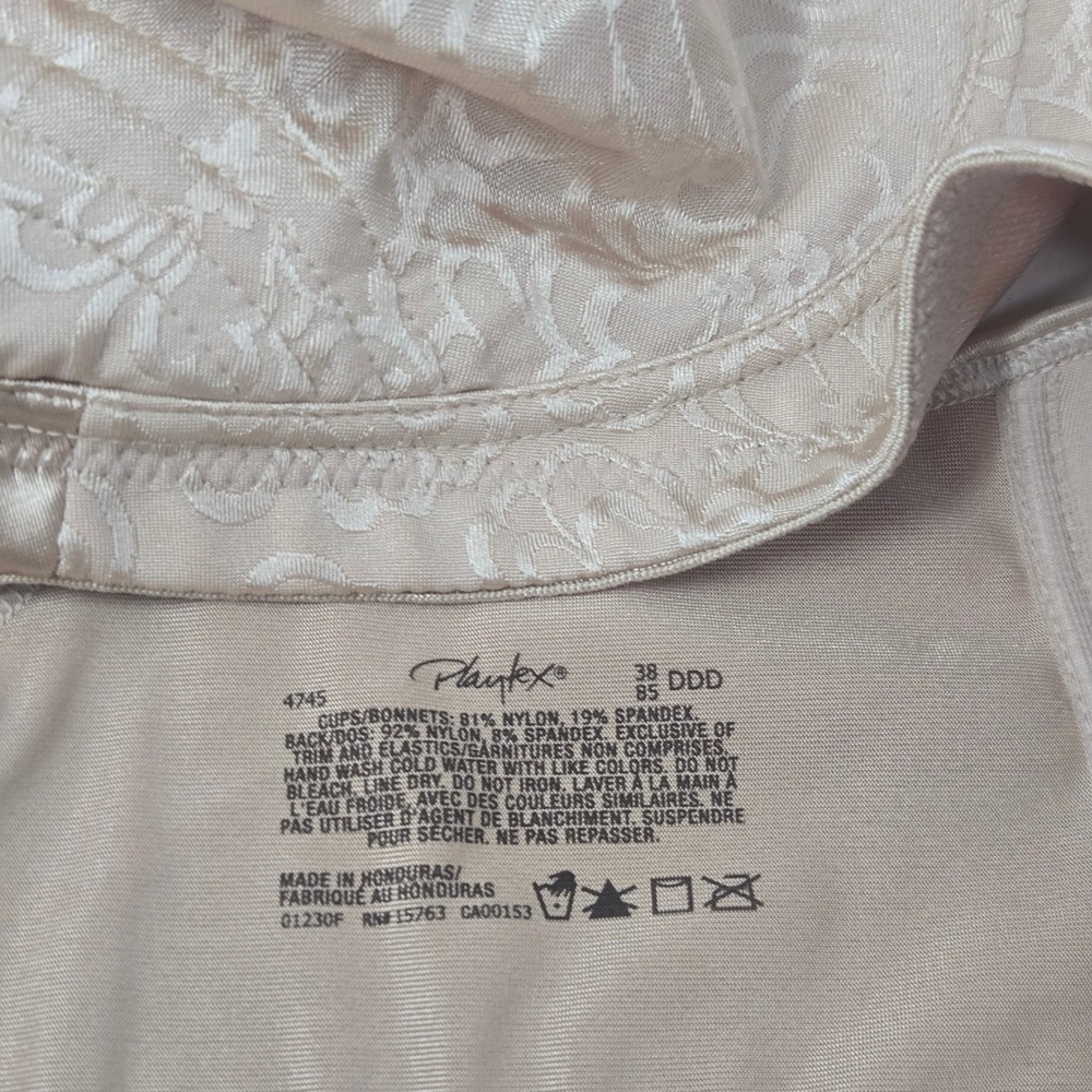 Playtex 18 Hour Ultimate Lift Support Wireless Bra 4745 Sand Shell‎ 38DDD - Picture 6 of 6